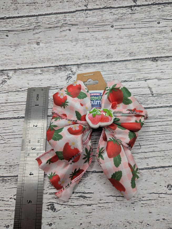 Strawberry Hair Bow, Hair Clip
