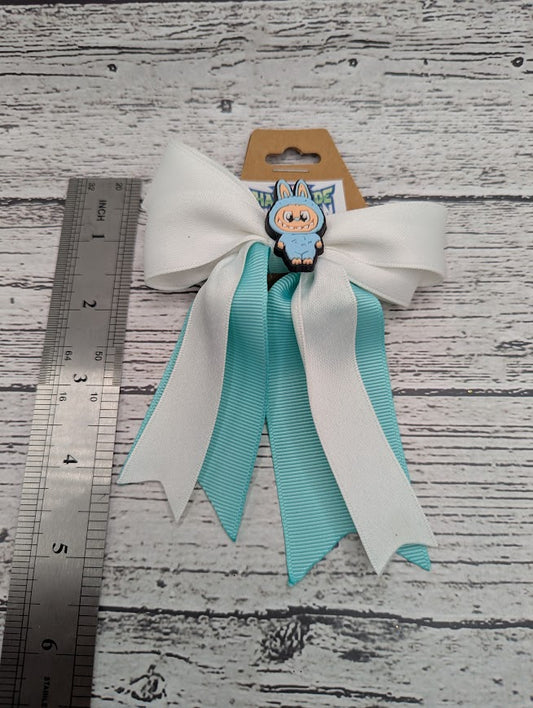 Labubu Blue Bow, White, Blue, Hair Clip