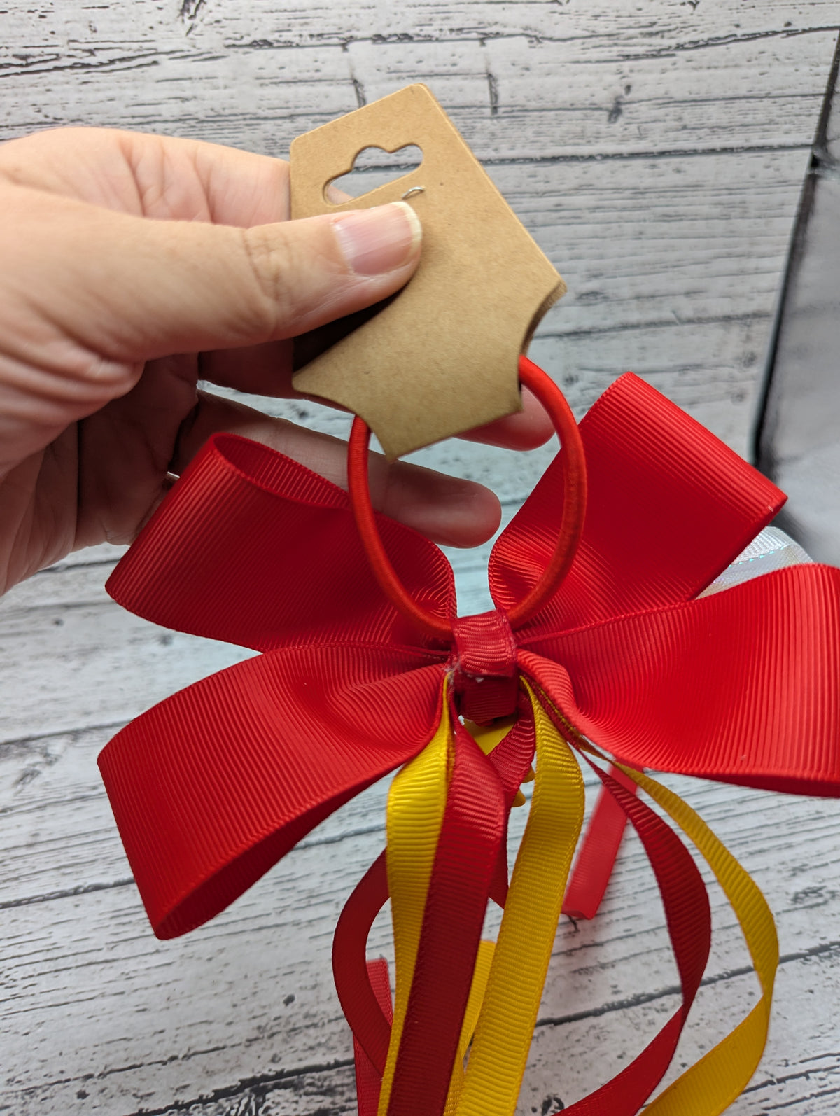 Winnie the Pooh Bow, Red, Orange, Hair Tie
