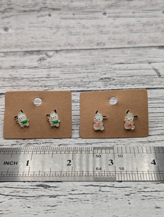 Pochacco Red Shirt, Mini Stud Earrings