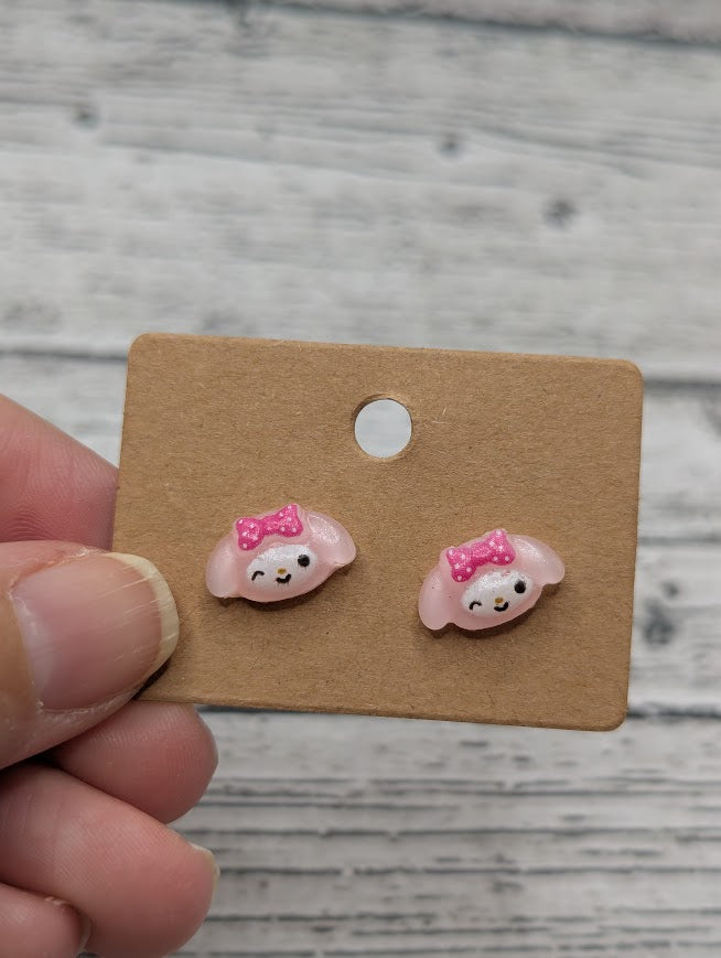 My Melody, Pink Bow, Mini Stud Earrings