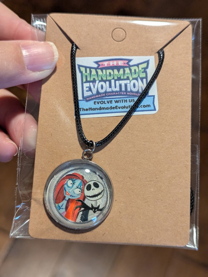 Jack & Sally, Bezel, Circle Around, Black Necklace