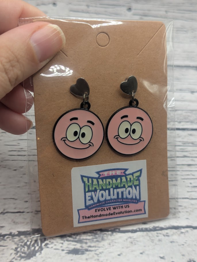 Patrick Circles, Silver Heart Stud Earrings