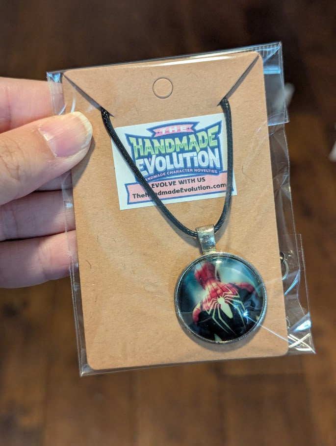 Spiderman, Bezel, Black Necklace