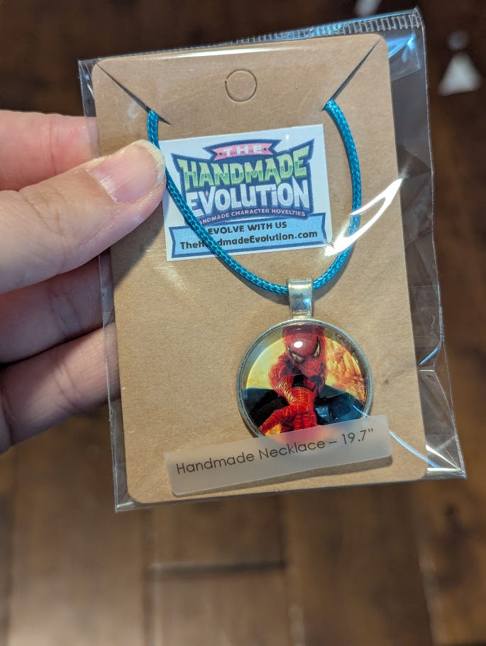 Spiderman, Bezel, Blue Necklace