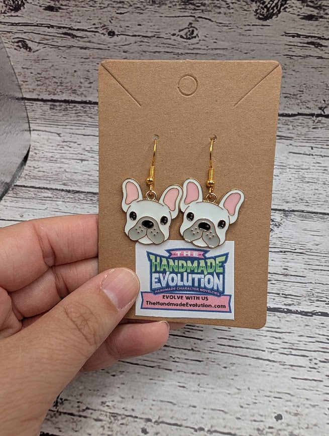Dog Earrings - White
