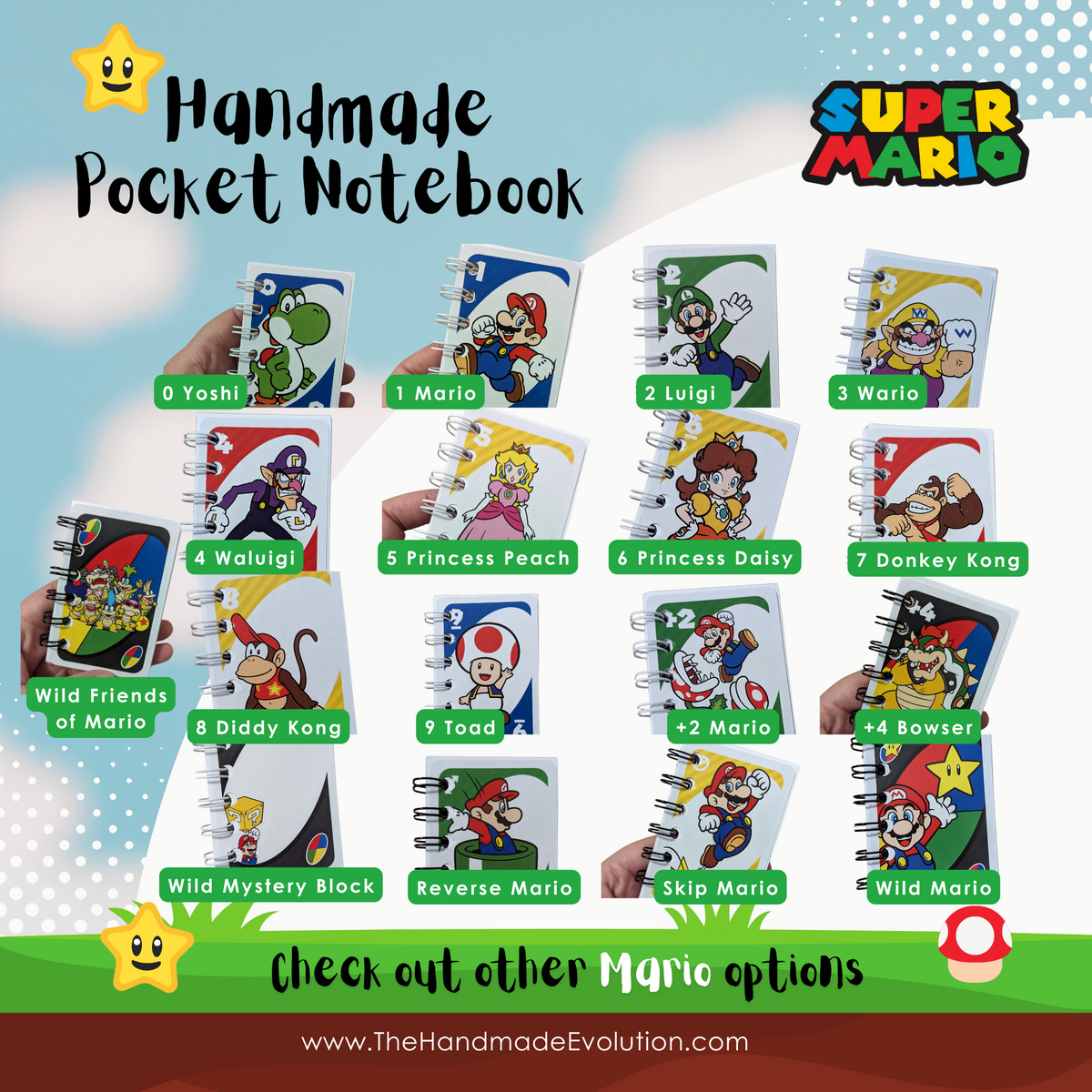 Mario Pocket Notebook Party Favor Bundle Pack