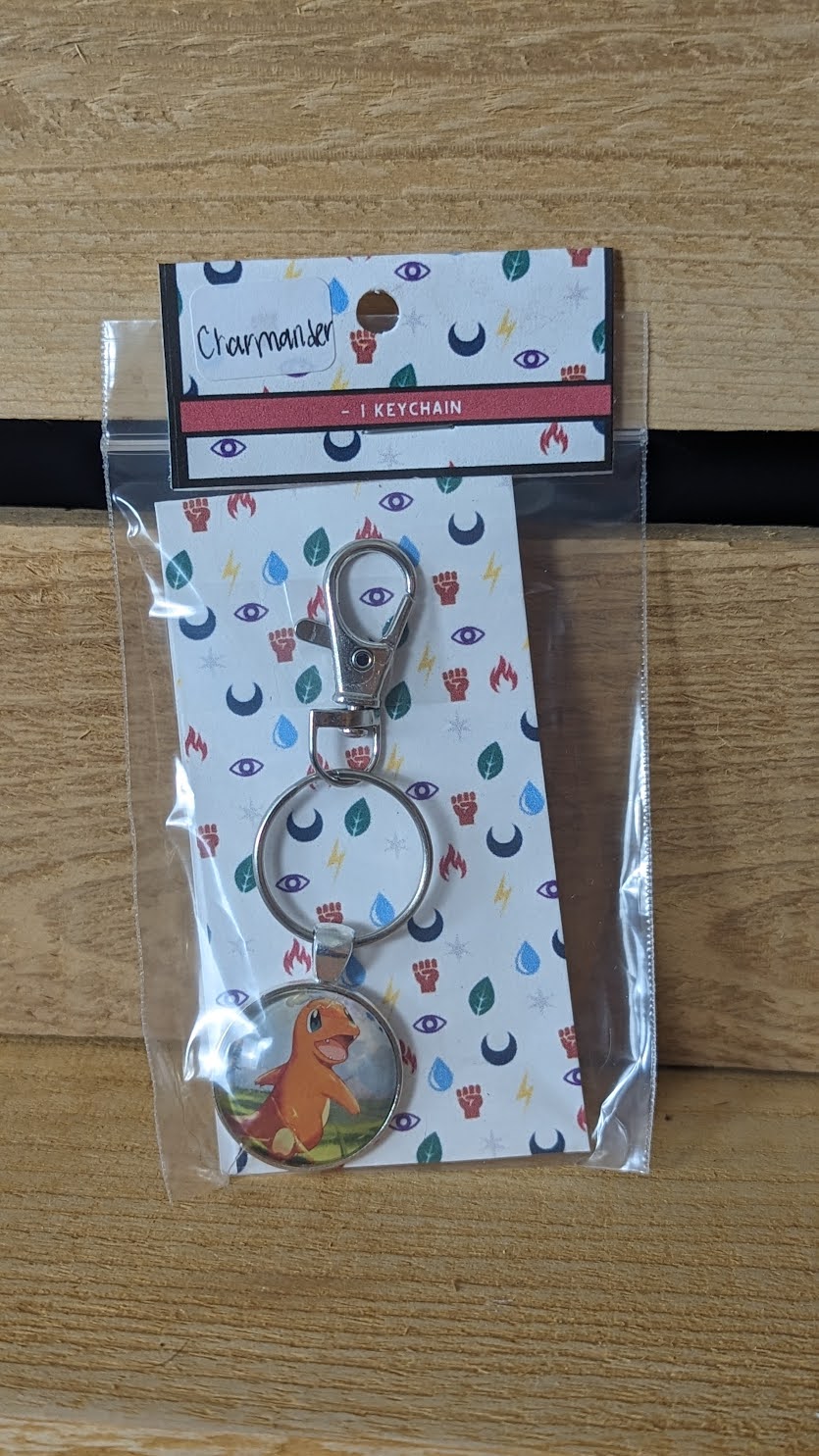 Charmander Pokémon Card Keychain