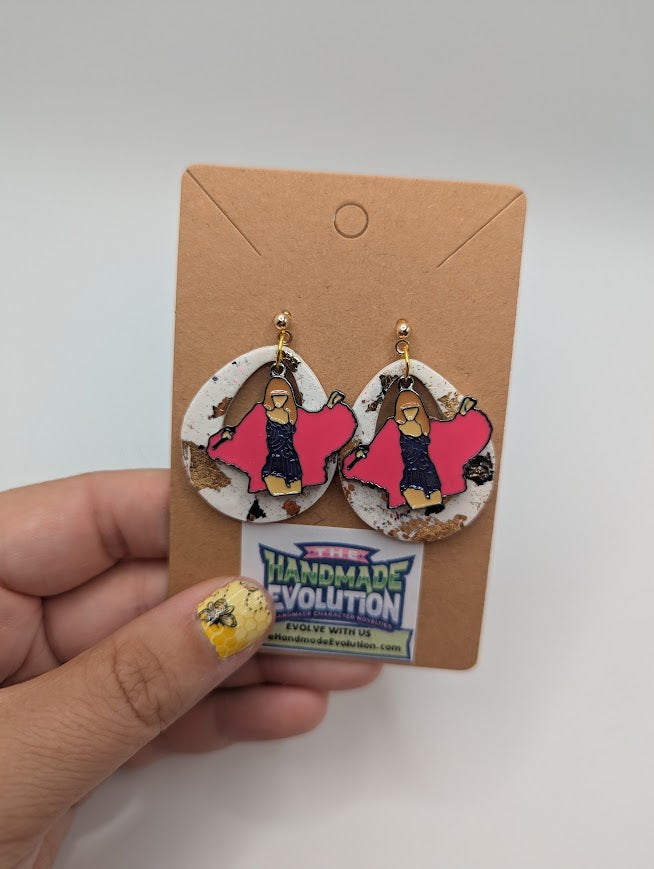 Taylor Swift Dancing Gold Oval Clay Stud Earrings