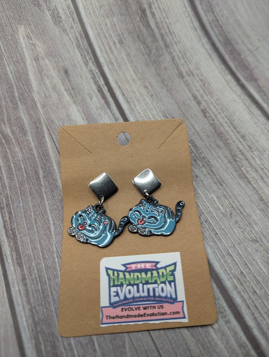 Derpy Tiger Silver Diamond  Stud Earrings