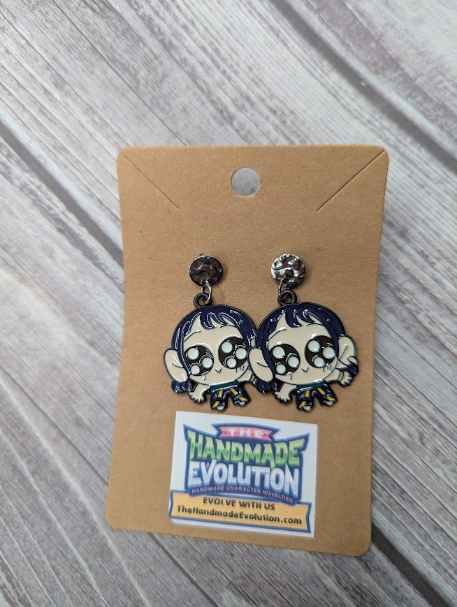Zoey Cartoon Silver Circle Stud Earrings