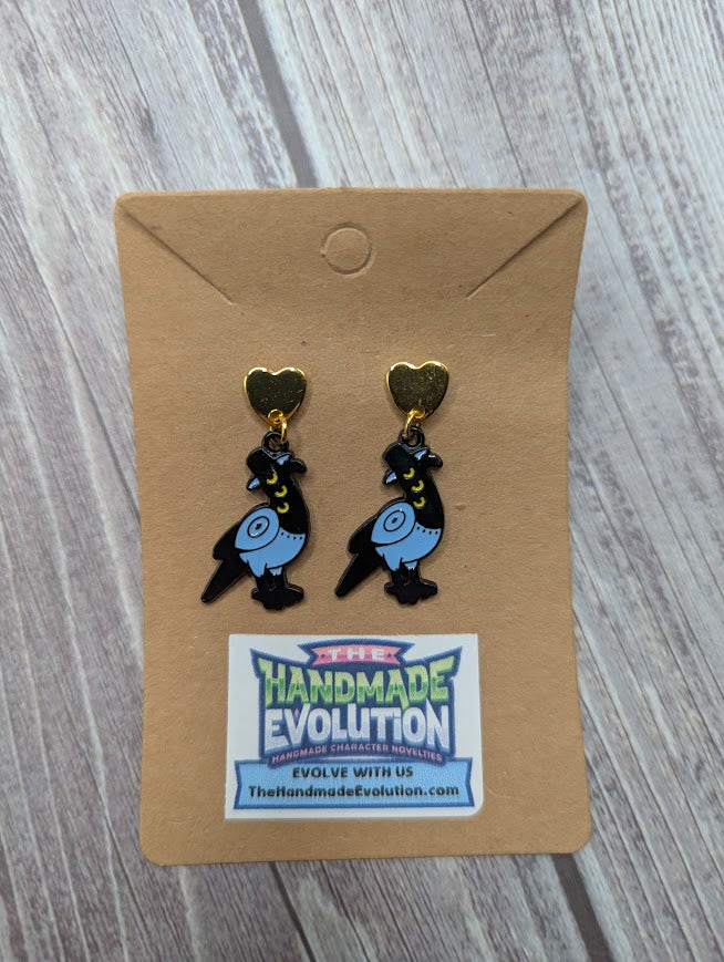 Sussie Blue Gold Heart Stud Earrings