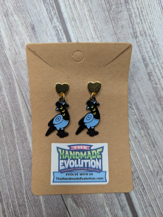 Sussie Blue Gold Heart Stud Earrings