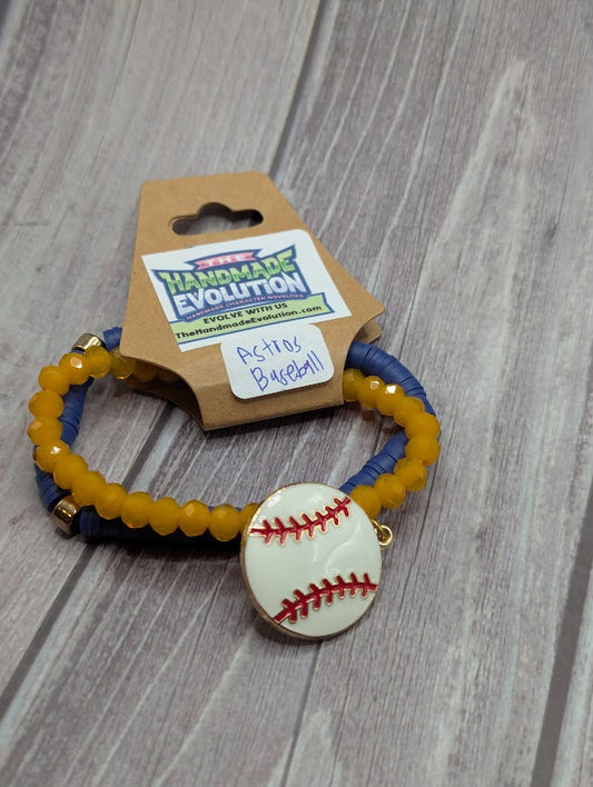 Baseball Astos Blue and Orange Bracelet