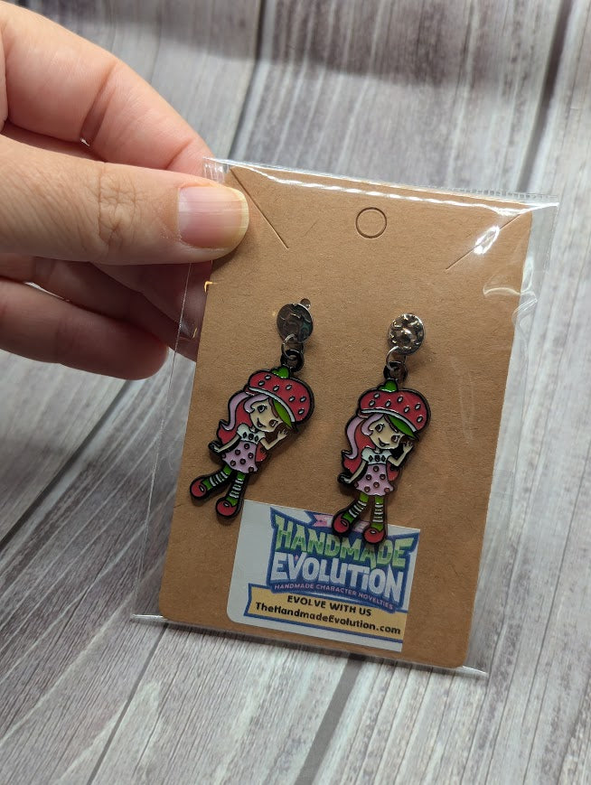 Strawberry Shortcake Standing Stud Earrings