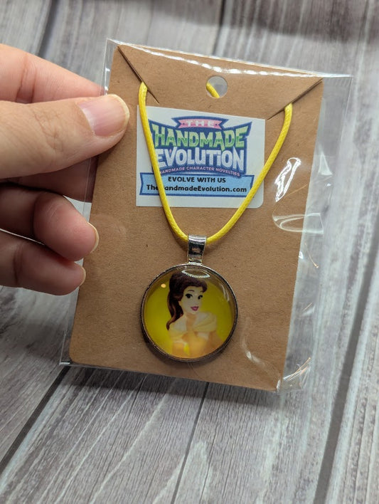 Belle Face, Bezel, Yellow Necklace