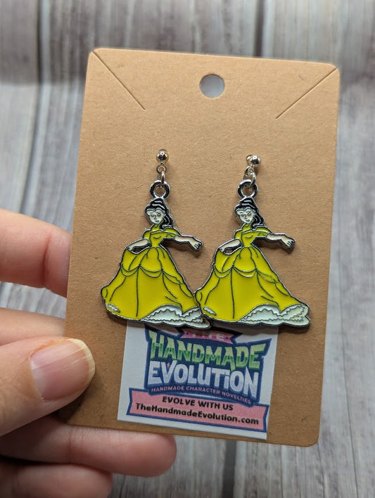 Belle Dress, Silver Dot Stud Earrings