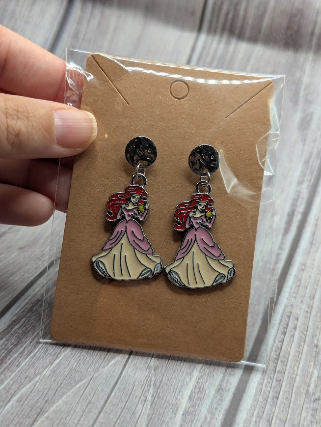Ariel Dress, Silver Circle Stud Earrings