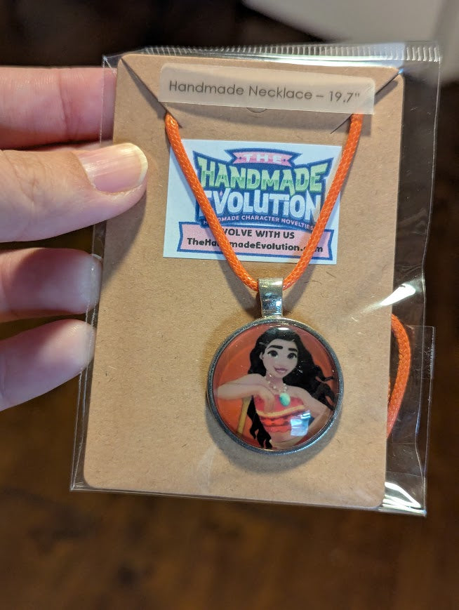 Moana, Bezel, Orange Necklace