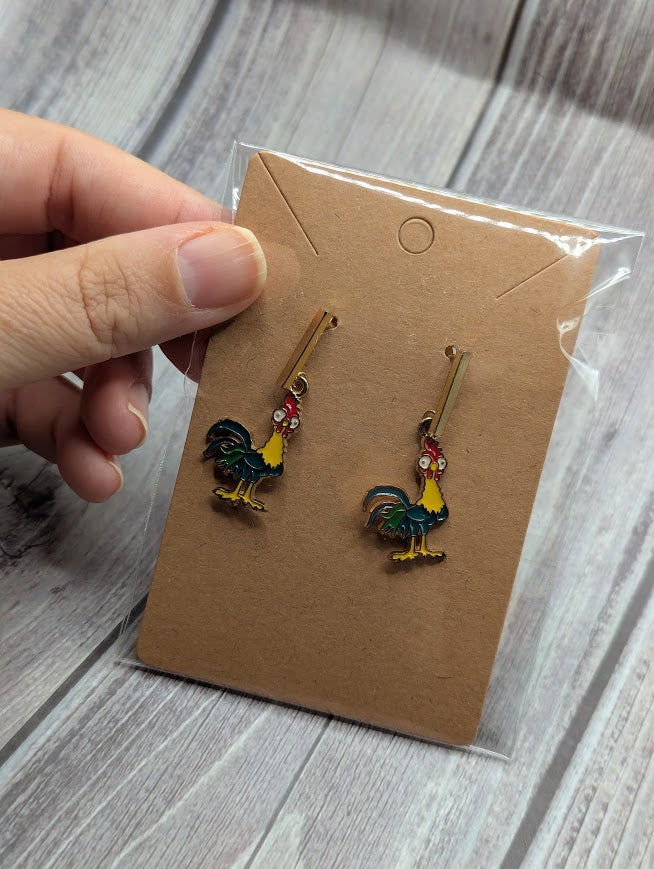 Moana, Hei Hei, Gold Bar Stud Earrings