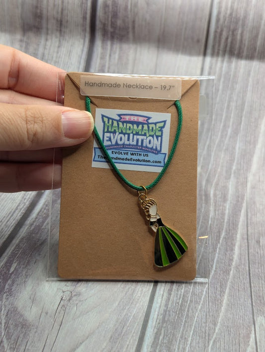 Anna Dress, Green Necklace