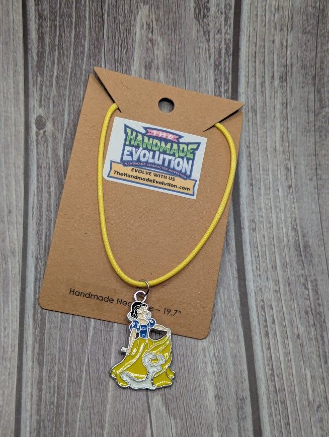 Snow White Dress, Yellow Necklace