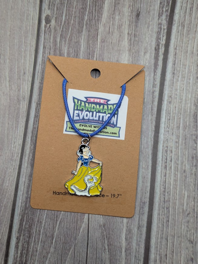 Snow White Dress, Blue Necklace