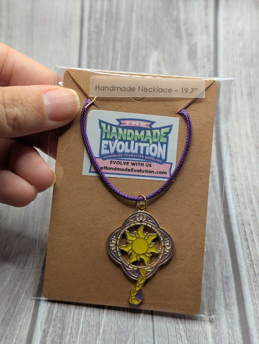 Rapunzel Sun Fan, Purple  Necklace