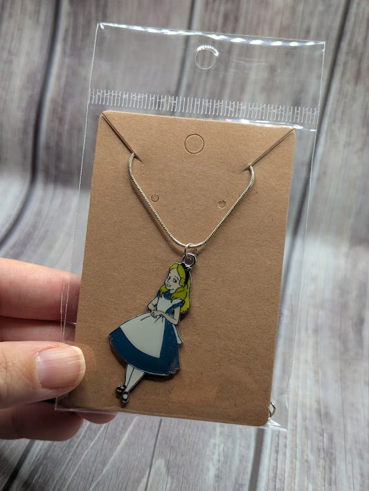 Alice in Wonderland, Silver Plated Necklace