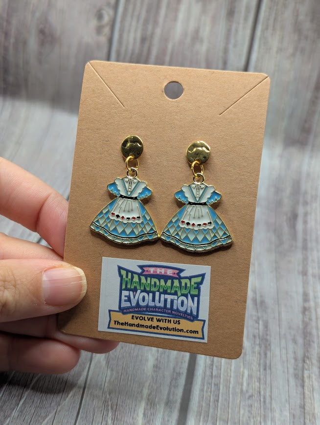 Alice in Wonderland, Dress, Silver Circle Stud Earrings