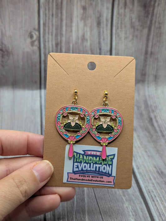 Mulan Comb Fan, Gold Dot Stud Earrings
