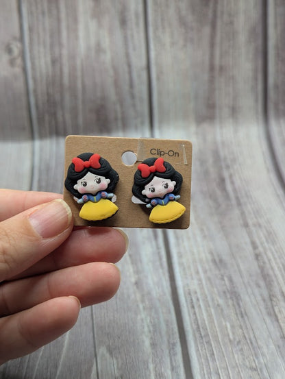 Snow White, Clip On Earrings
