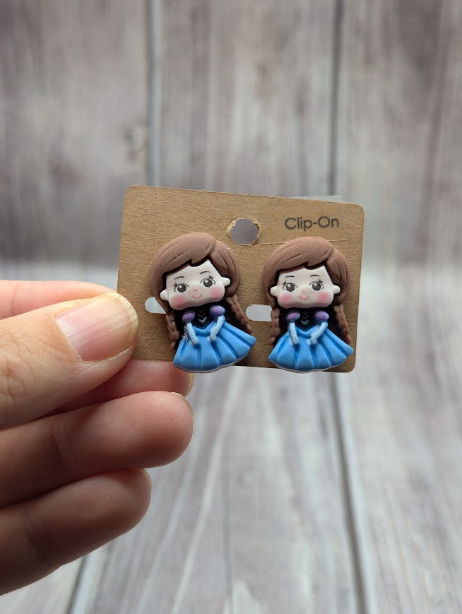 Anna, Frozen, Clip on Earrings