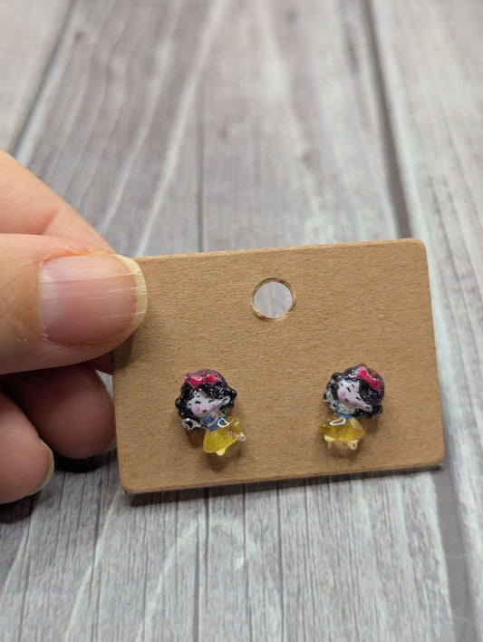 Snow White, Mini Stud Earrings