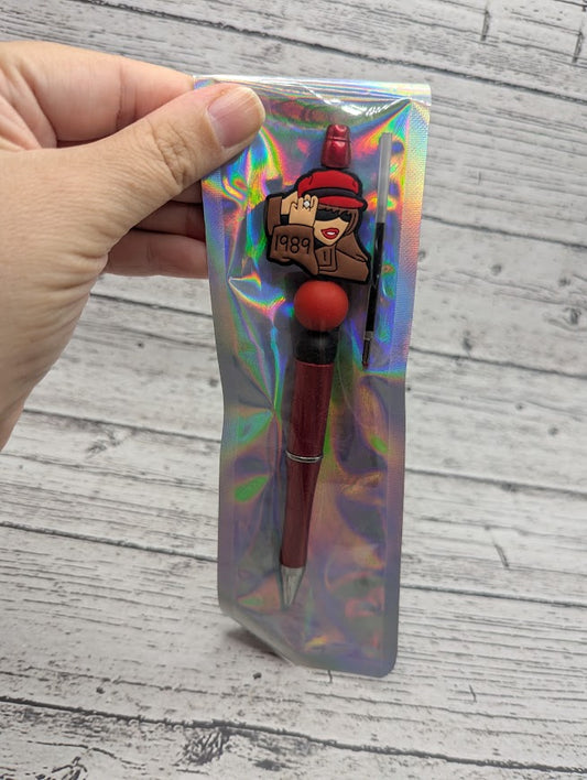 Taylor Swift 1989 Red Beadable Pen