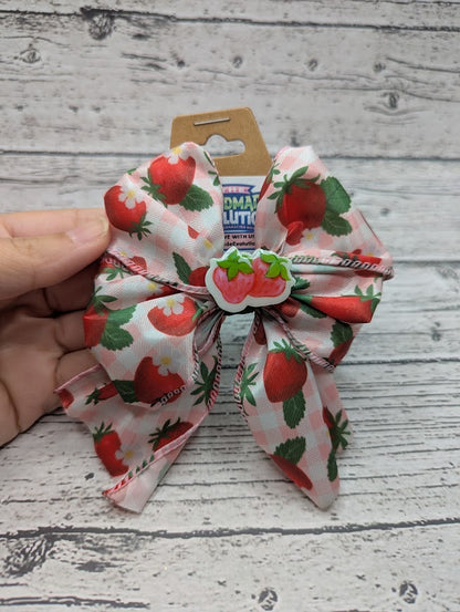 Strawberry Hair Bow, Hair Clip