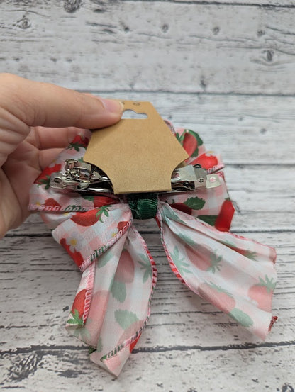 Strawberry Hair Bow, Hair Clip