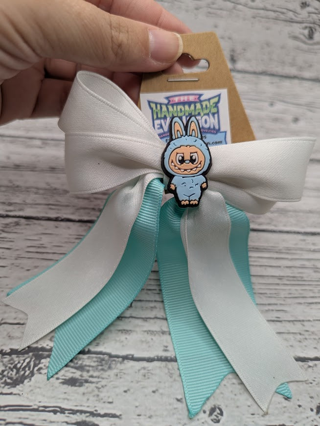 Labubu Blue Bow, White, Blue, Hair Clip