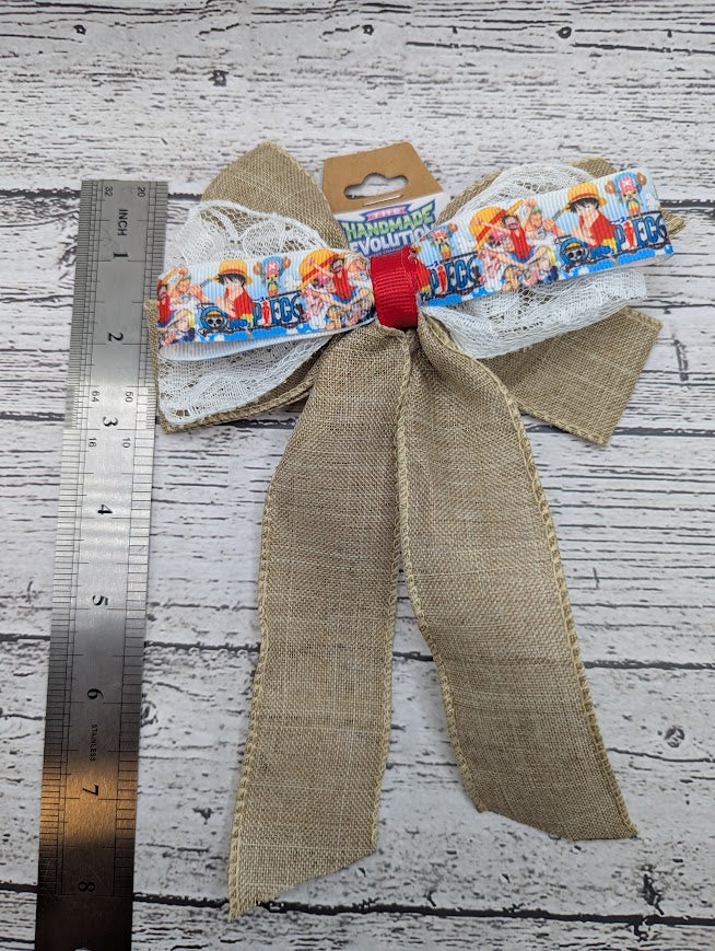 One Piece Bow, Lace, Berlap, Hair Clip
