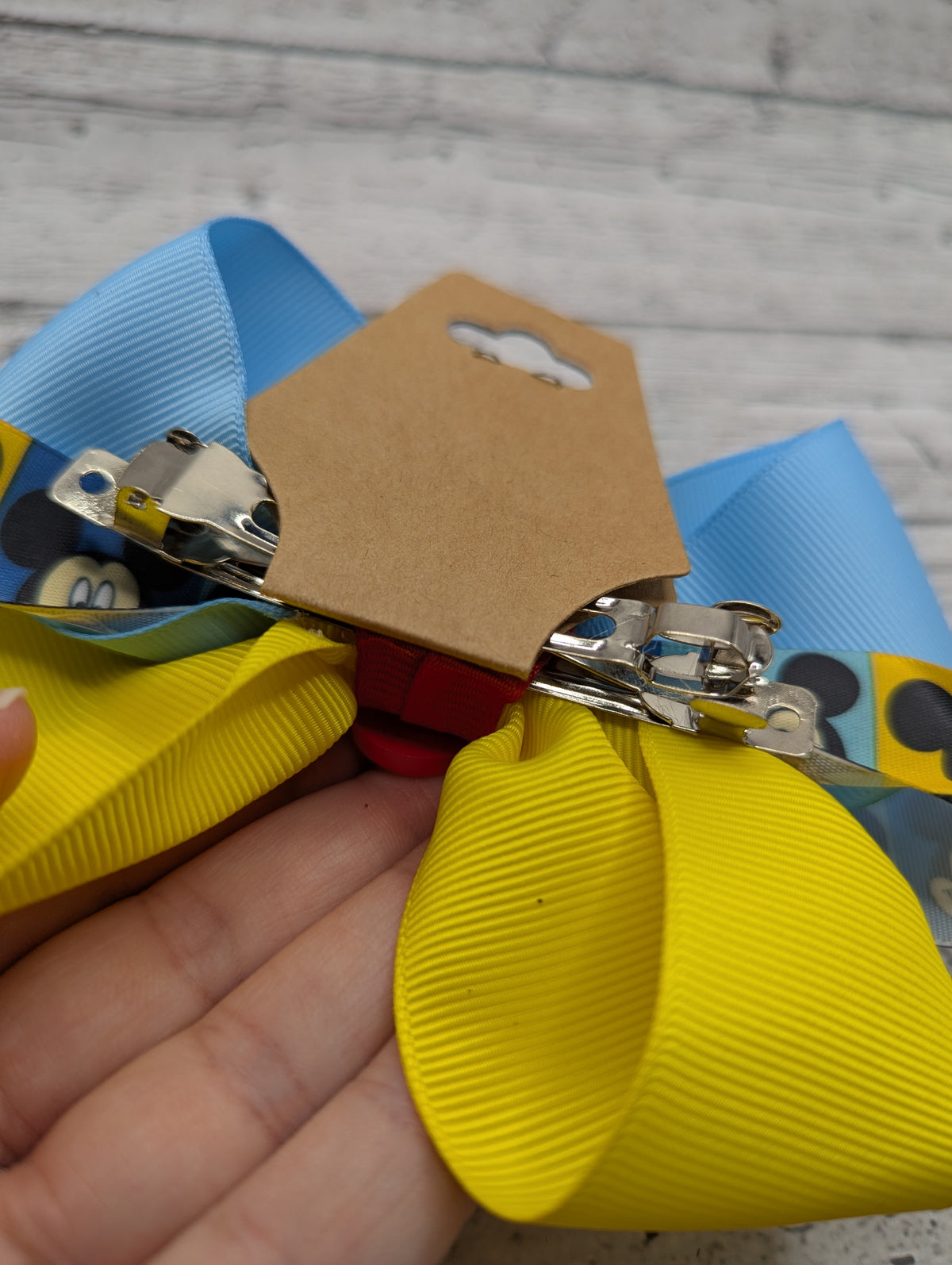 Mickey Bow, Blue, Yellow, Red, Hair Clip