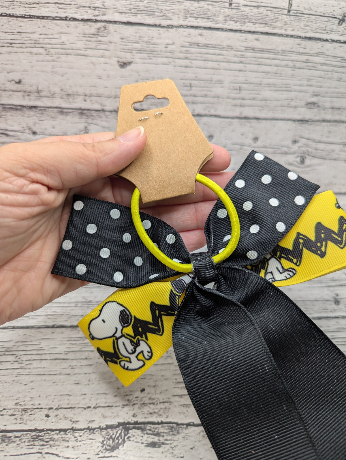 Snoopy Peanuts Bow,  Hair Tie
