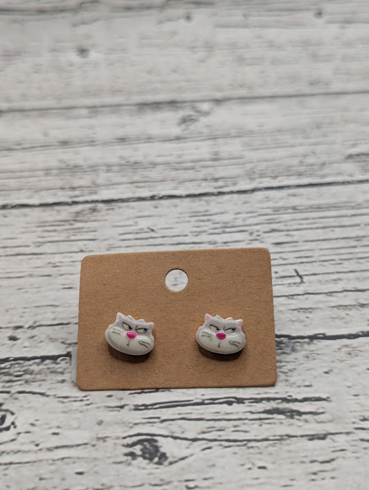 Cinderella Cat, Lucifer, Mini Stud Earrings