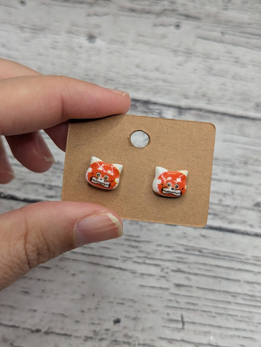 Turning Red, Red Panda, Mini Stud Earrings