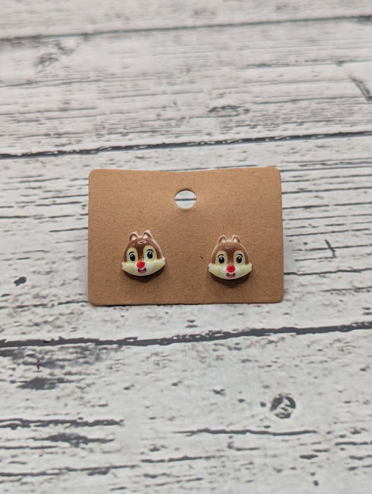 Disney Chip Dale Mini Stud Earrings, Chipmunk