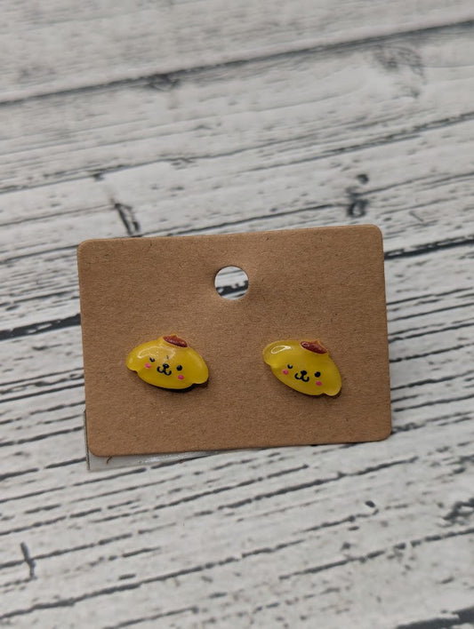 Pompompurin Face, Mini Stud Earrings
