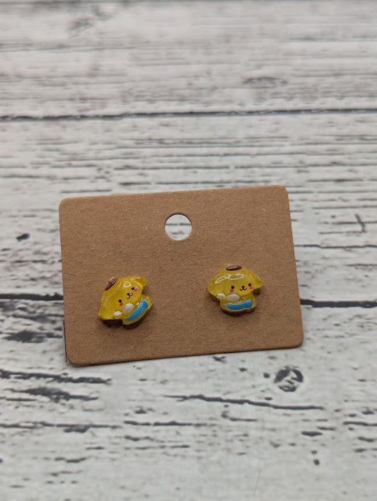 Pompompurin Blue Outfit, Mini Stud Earrings