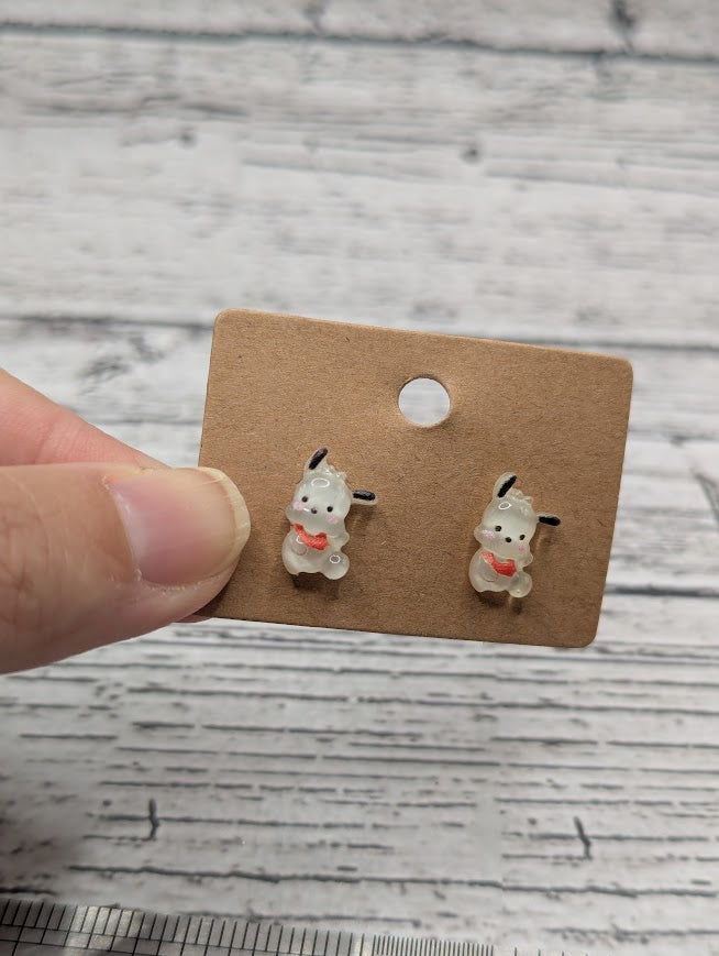 Pochacco Red Shirt, Mini Stud Earrings