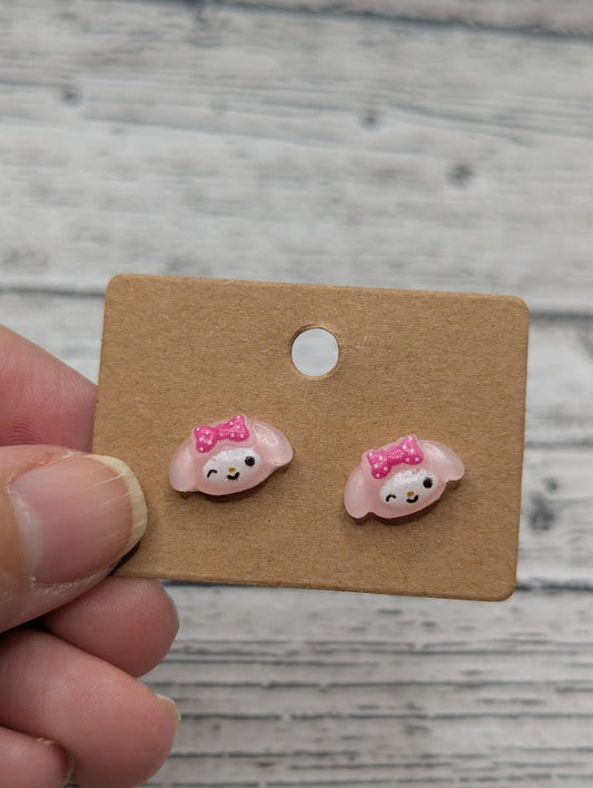 My Melody, Pink Bow, Mini Stud Earrings
