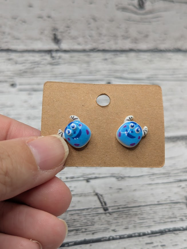 James P Sullivan Monsters Inc, Mini Stud Earrings