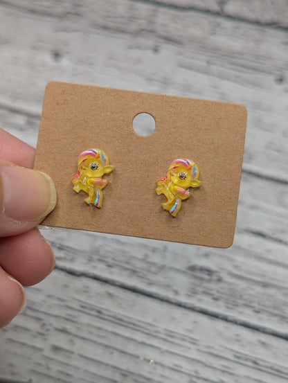 Unicorn Mini Stud Earrings, Multiple Color Options